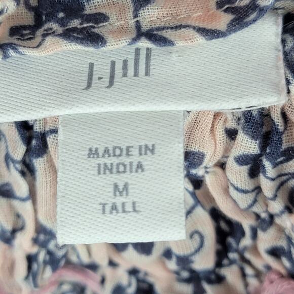 J Jill Medium Tall 2 Pc Blouse Maxi Skirt Set Bohemian Floral Cottagecore - Picture 10 of 11